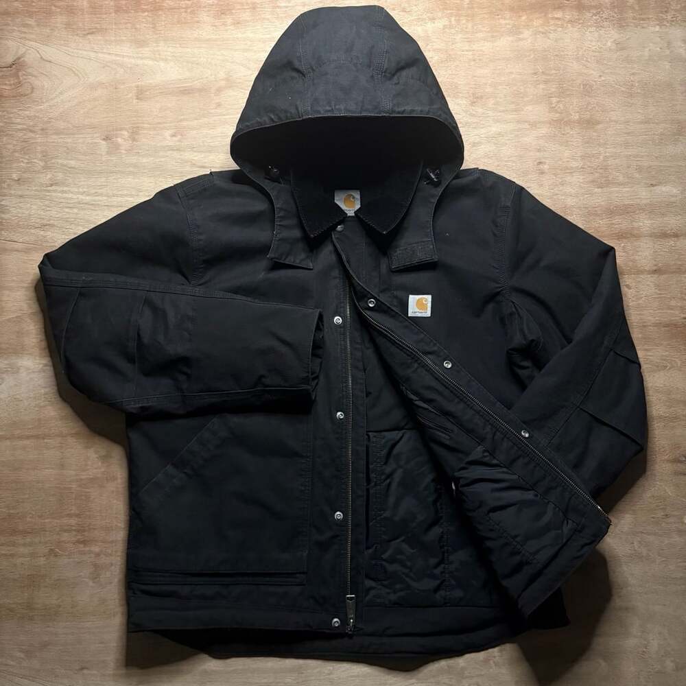 Carhartt Full Swing Black Insulated Hooded Work Jacket Men’s Large 103372